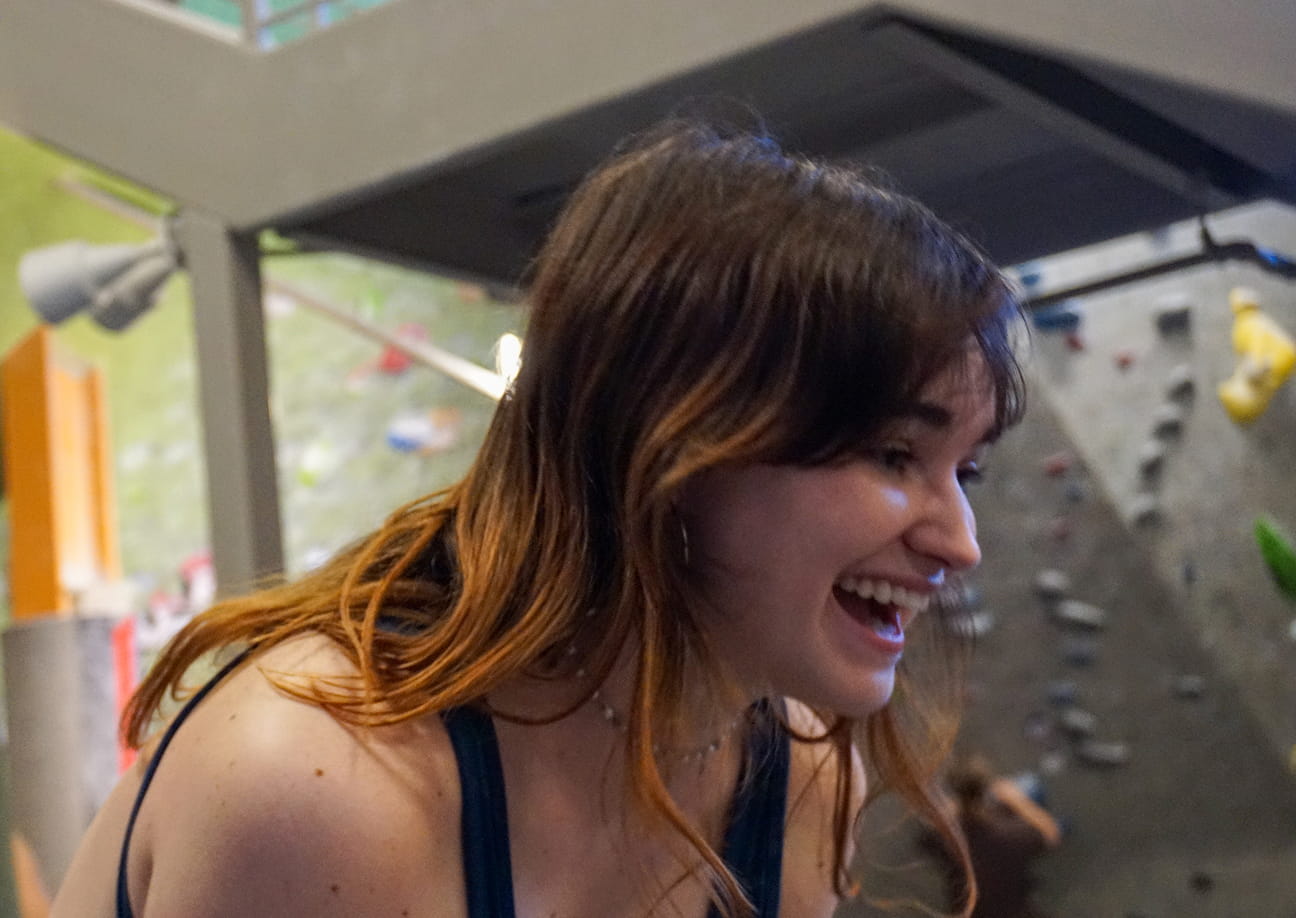 Community climber smiling